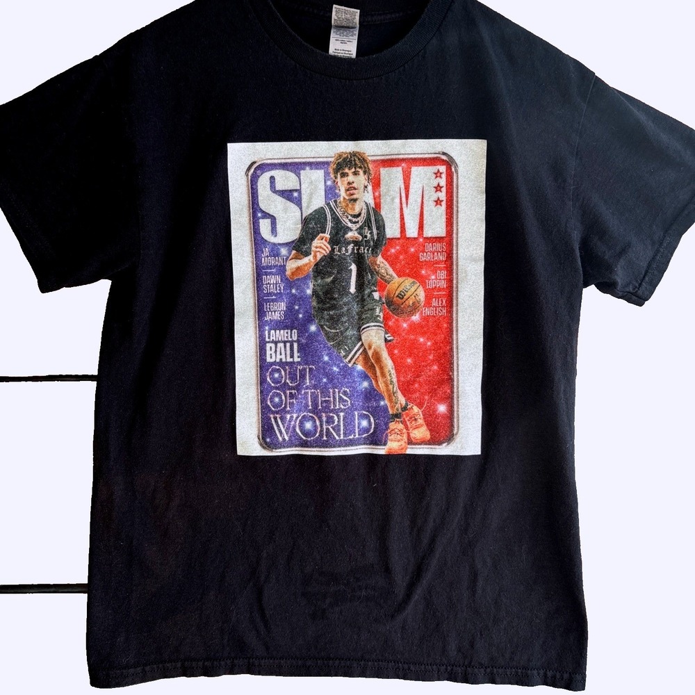 SLAM Cover Tee Lamelo‎ Ball Size M Black Issue 237 Out Of This World Hornets